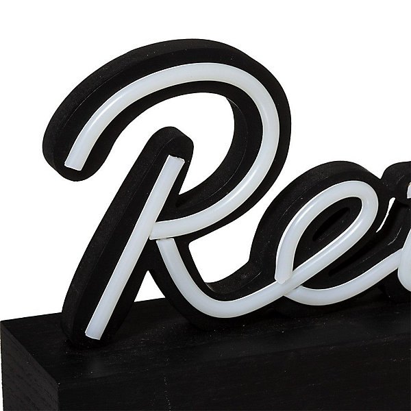 Mot déco lumineux LED rétro noir