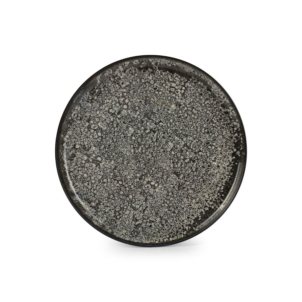 Ona - Plat bord 27cm zwart Gravel - Set van 6