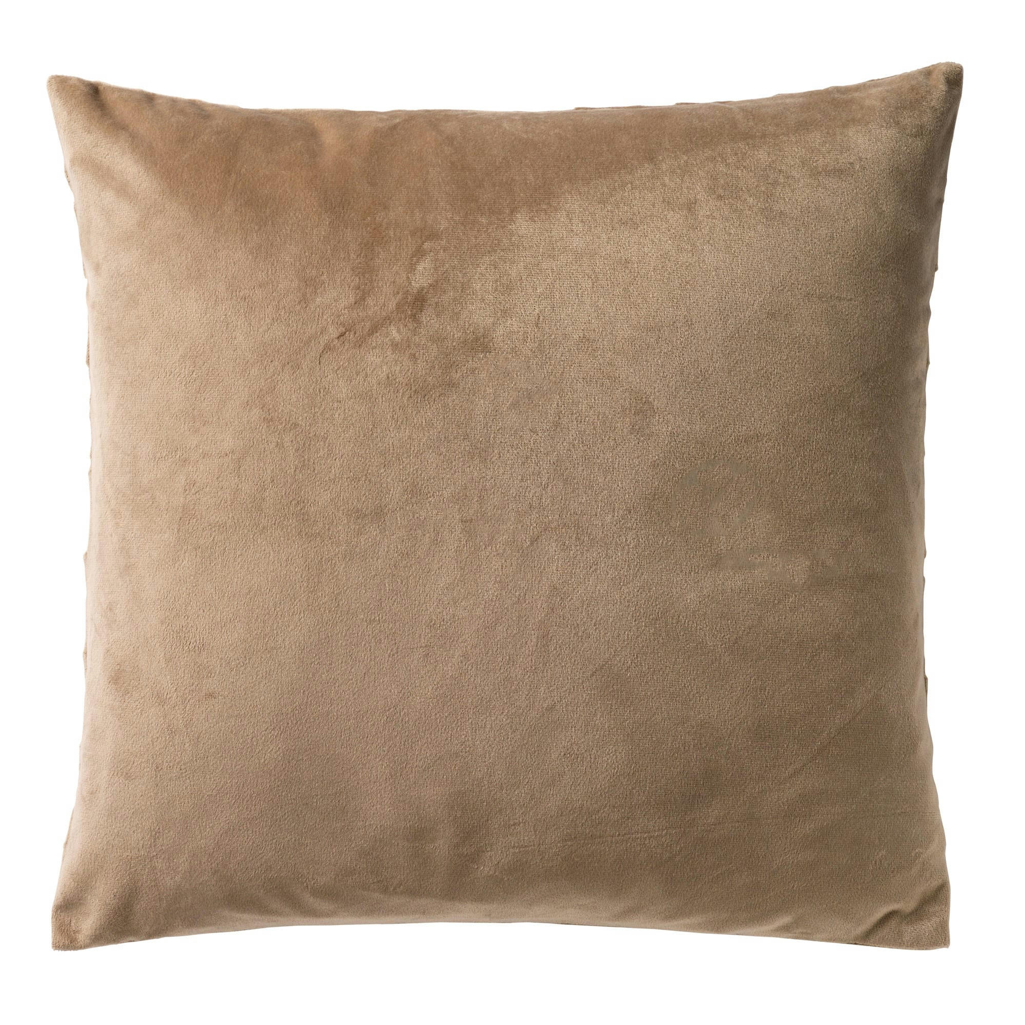 PHILLY - Housse de coussin beige en velours-45x45 cm uni