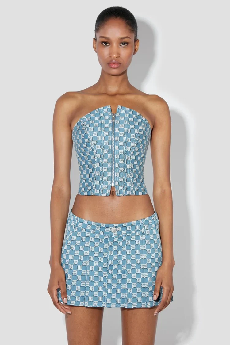 Jacquard Canvas Monogram Corset Top