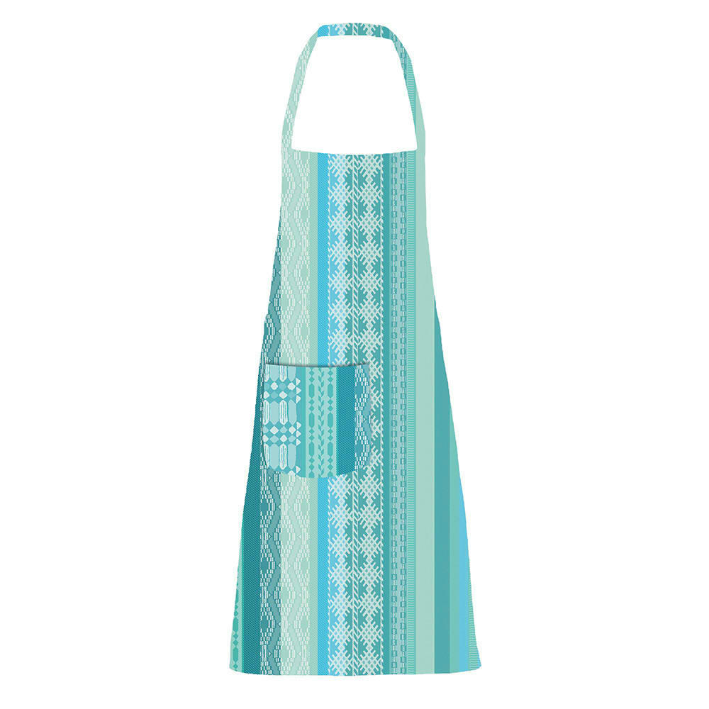 MILLE VERACRUZ AQUA - Tablier enduit imperméable pur coton bleu 73X86