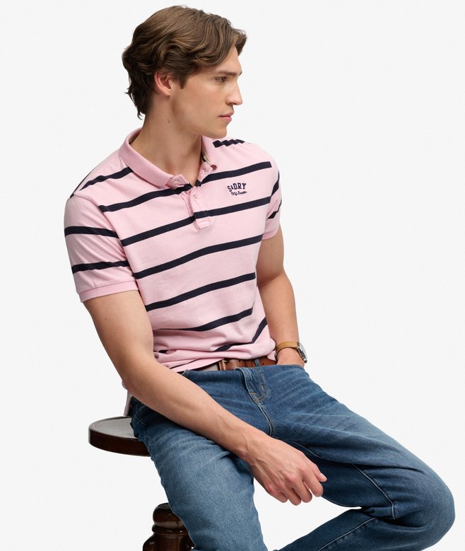 Vintage Stripe Jersey Polo Shirt