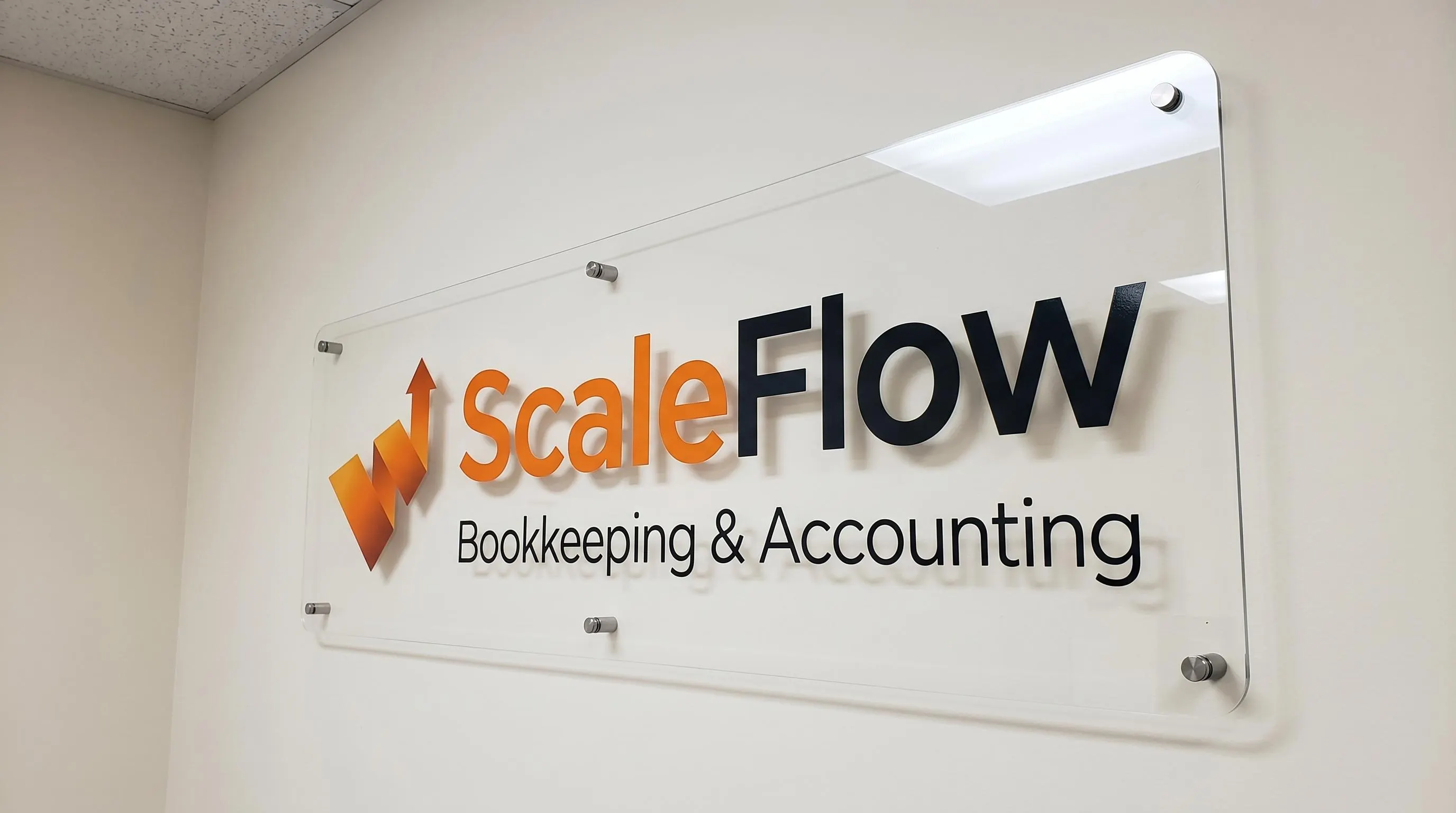 Custom Acrylic Business Sign, Personalized Reception Office Door Standoff Sign