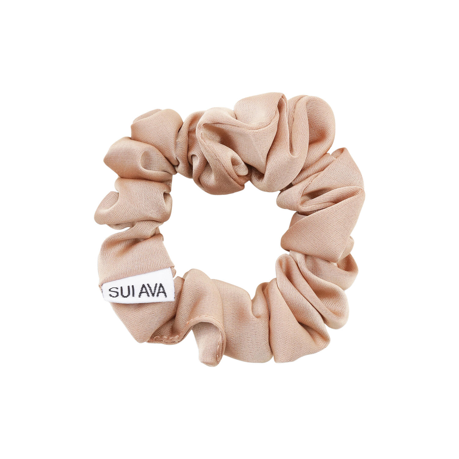 Ruched Ribbon Scrunchie, almond