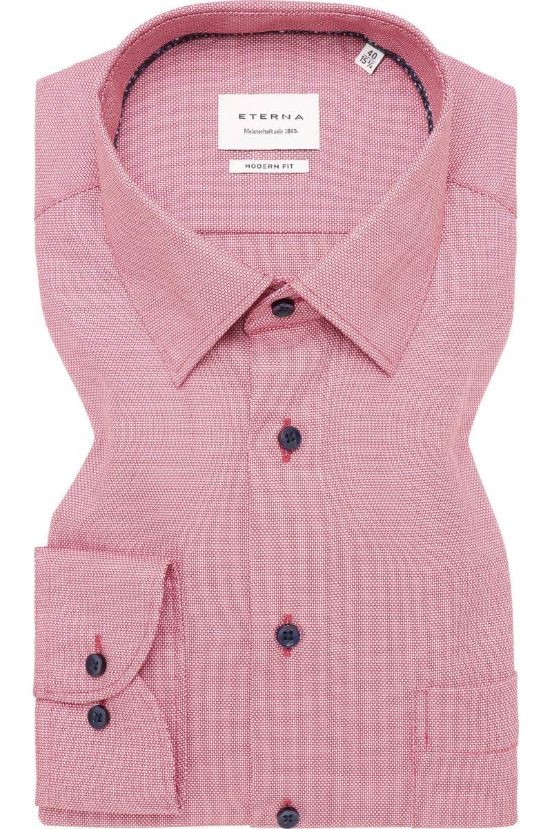 ETERNA Modern Fit Hemd hellrot, Strukturiert