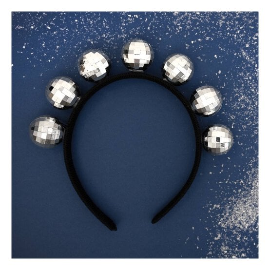 Silver Mirror Ball Headband