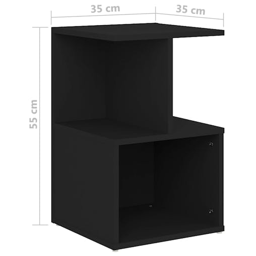 NNEVL Bedside Cabinets 2 pcs Black 35x35x55 cm Chipboard