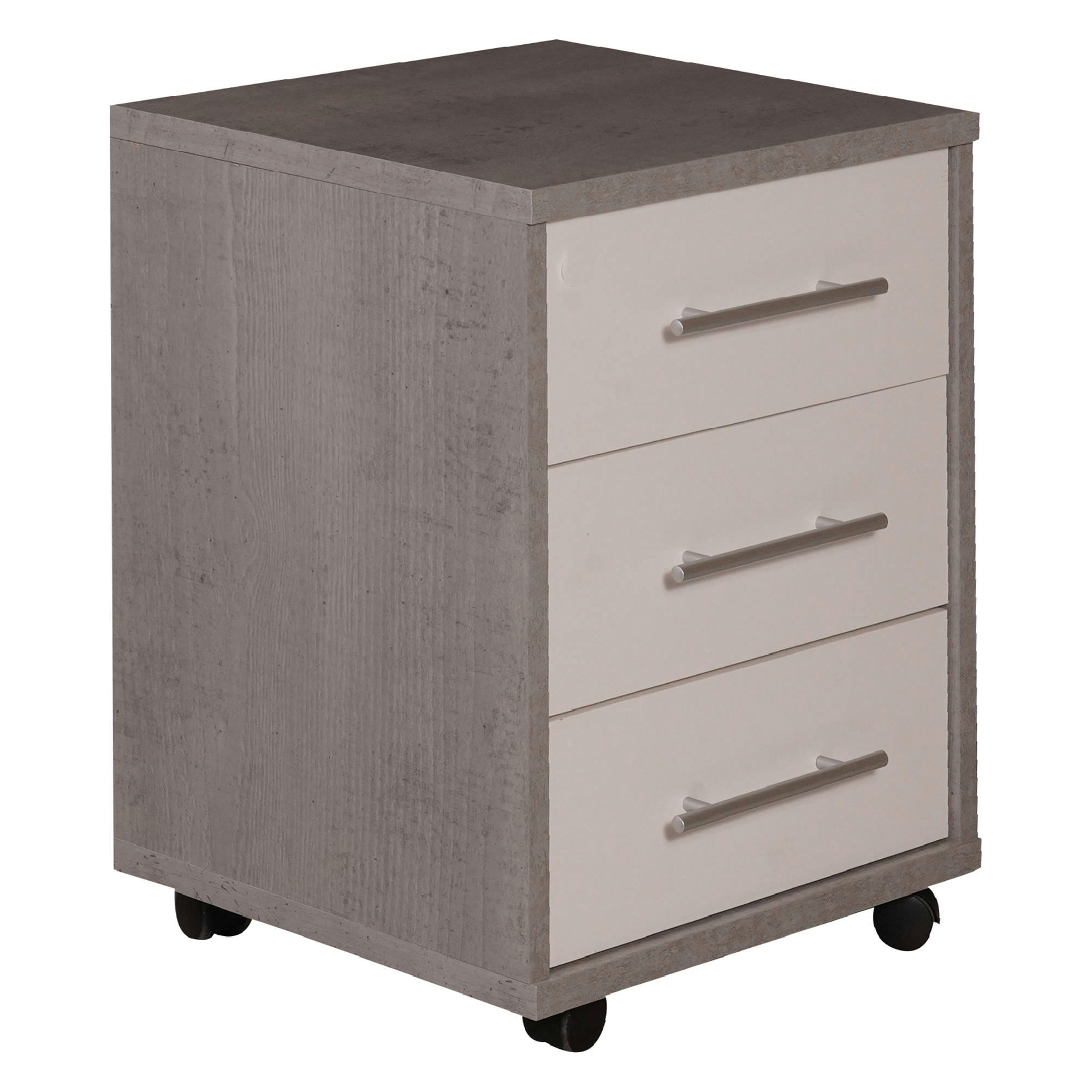 - Commode de bureau effet bois blanc en béton