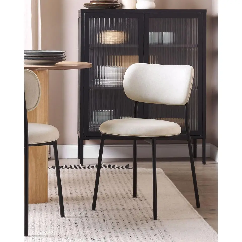 CASEY - Eetkamerstoelen set van 2 - Beige - Polyester