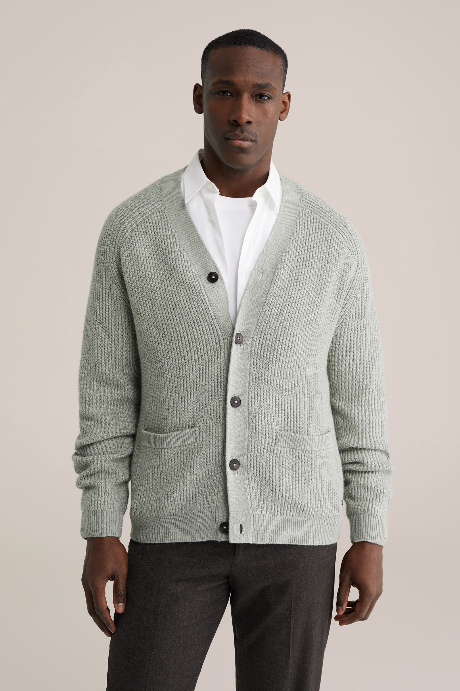 Heren regular fit vest met structuur