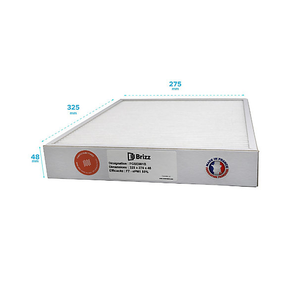 Filtre compatible GSE AIR'SYSTEM Contenu : - 1 F7 sans préfiltre G4 ,