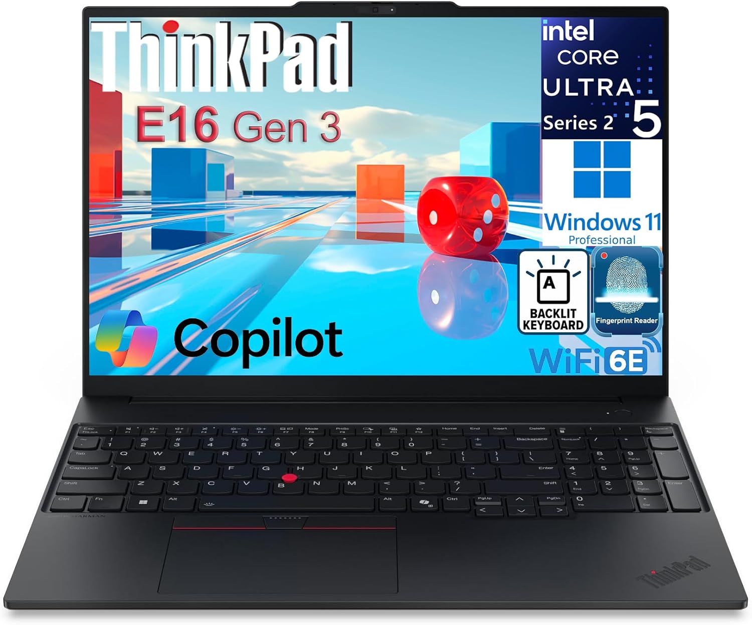 Lenovo ThinkPad E16 Gen 3 16 FHD+ Business Laptop Computer  Intel 14-Core Ultra 5 225H  16GB DDR5  512GB SSD  WiFi 6E  Bluetooth 5.3  Backlit Keyboard  Fingerprint Reader  Windows 11 Pro  no Mouse