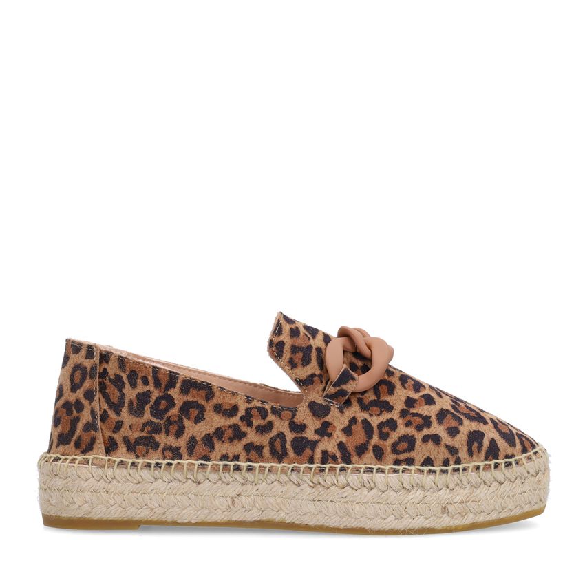 Manfield Leopard suède espadrilles