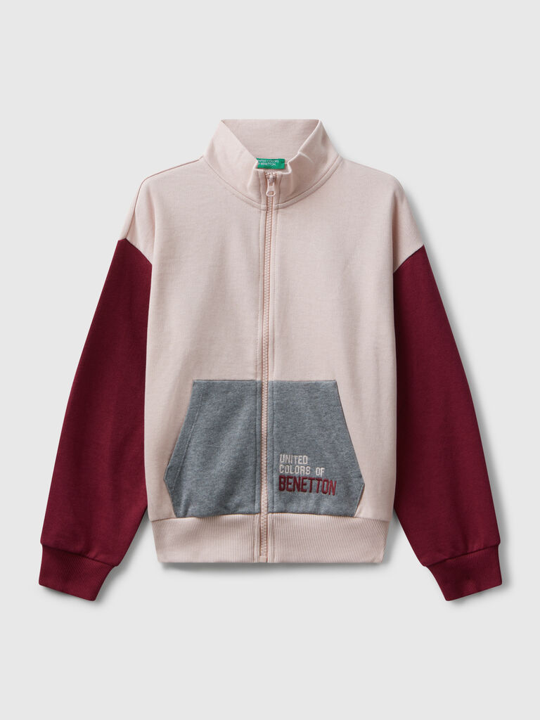 Zip-up sweatshirt with print
