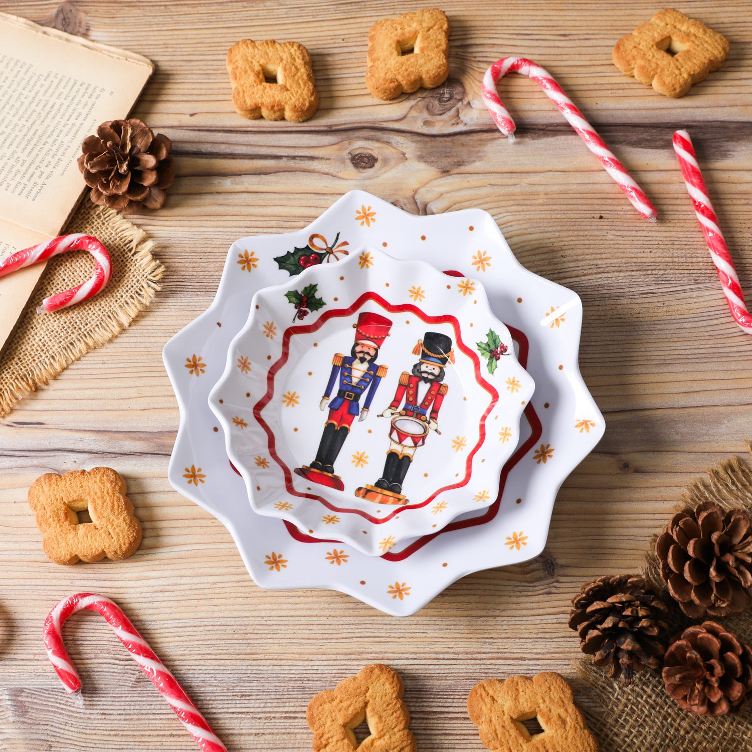 Piatto Soldatini Natale 16,5 cm in melammina