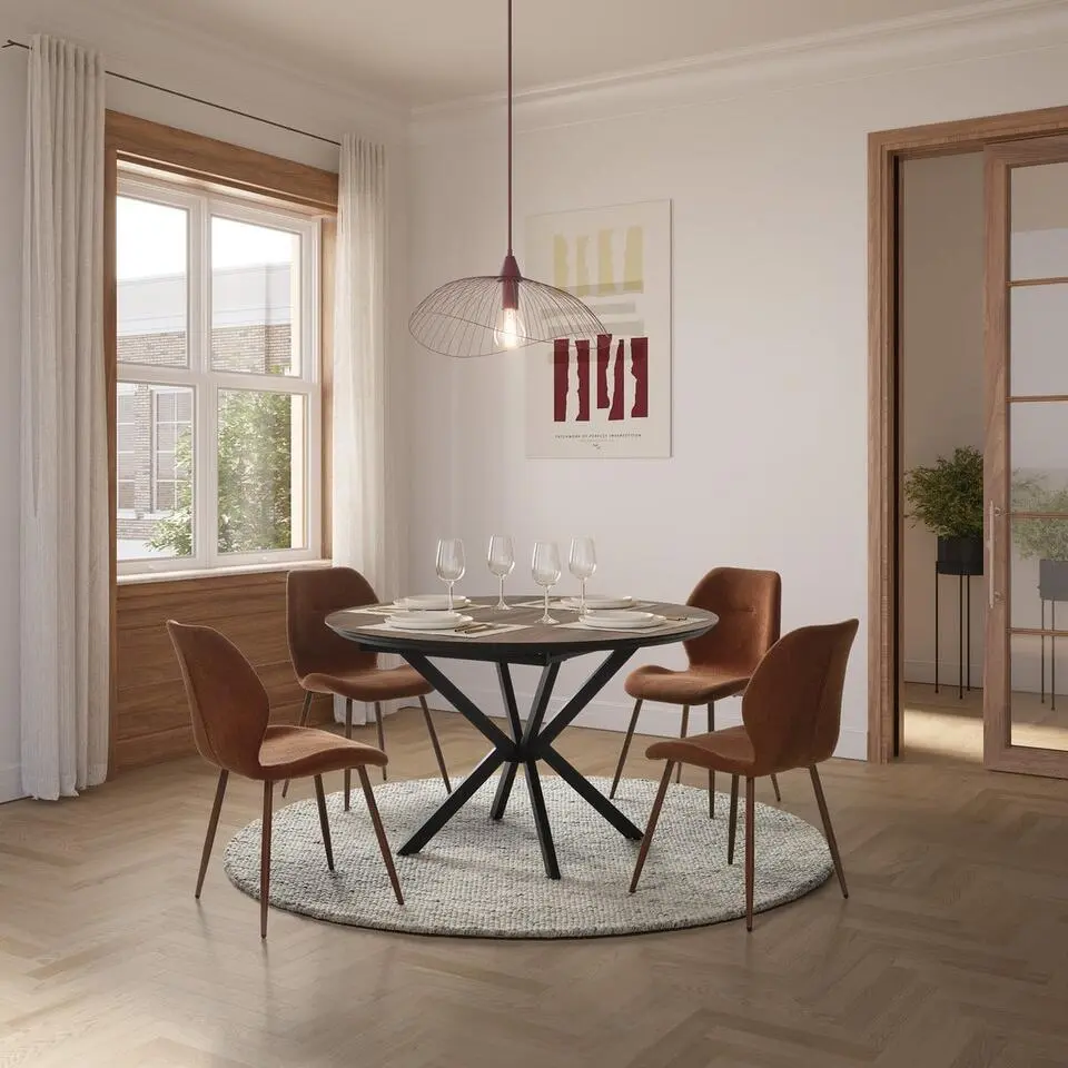 Calicosy - Stoelen (Set van 4) EMMY - Oranje 49x58x47,5 cm