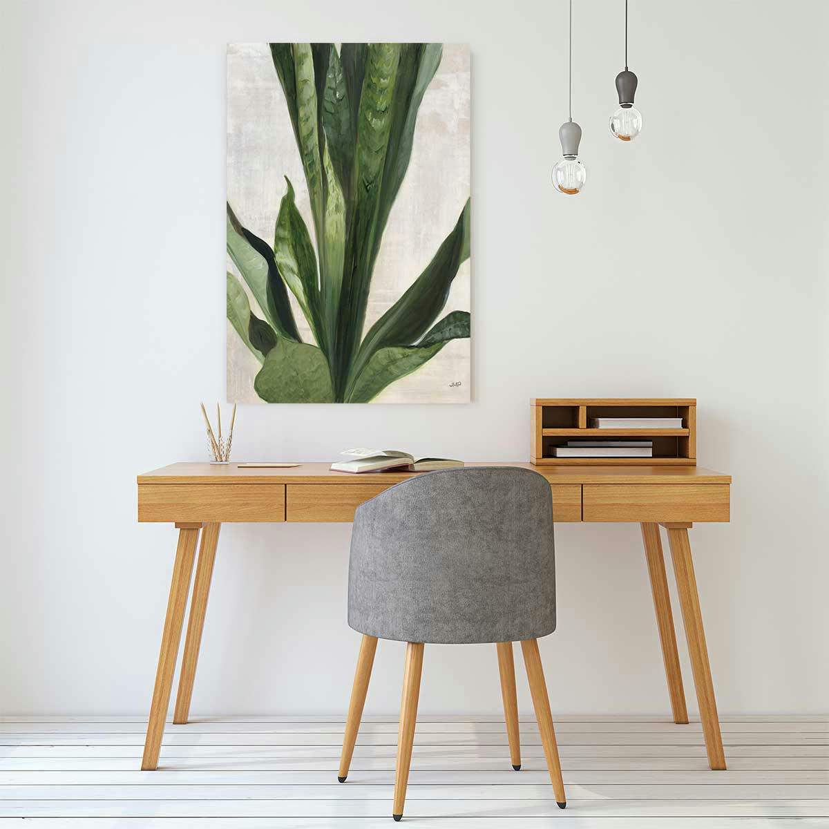 - Tableau Sanseveria aquarelle imprimé sur toile 40x60cm