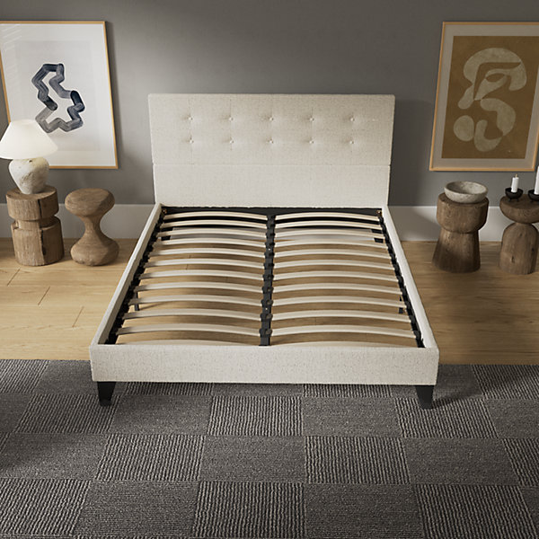 November Sleep Lit 120x190 cm avec tête de lit tissu lin