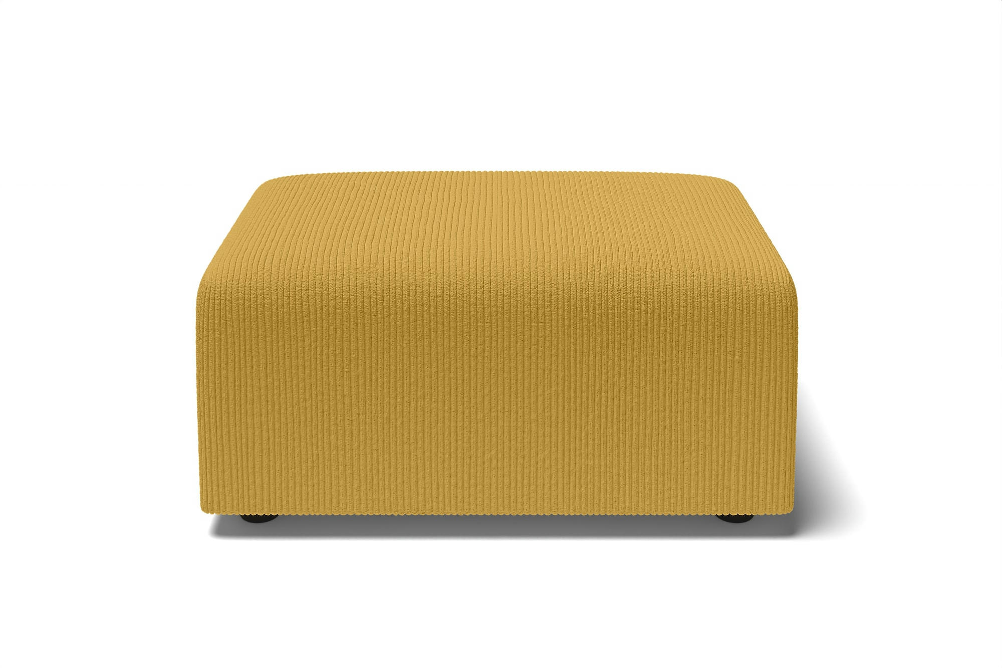 MILO - Pouf carré en velours côtelé   jaune