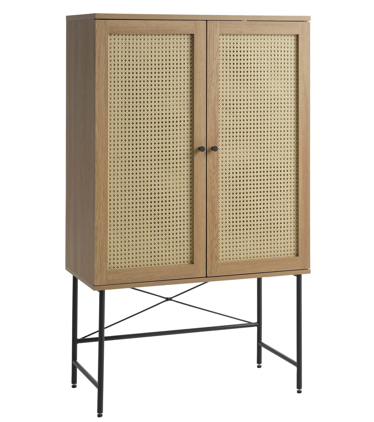 Rebellenclub Wandkast Berley - Eiken met Rattan
