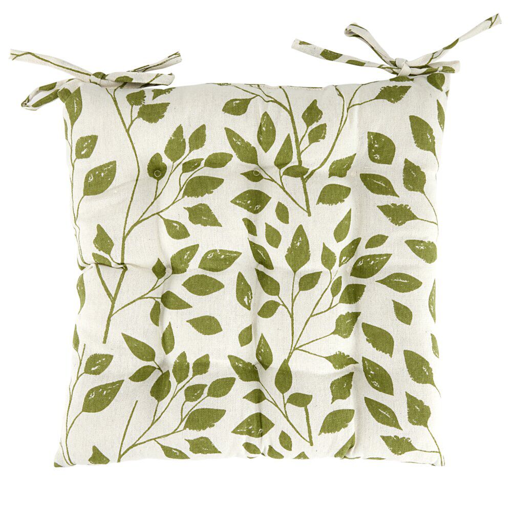 Galette de chaise carrée polycoton avec motif 40x40cm (2 modèles)