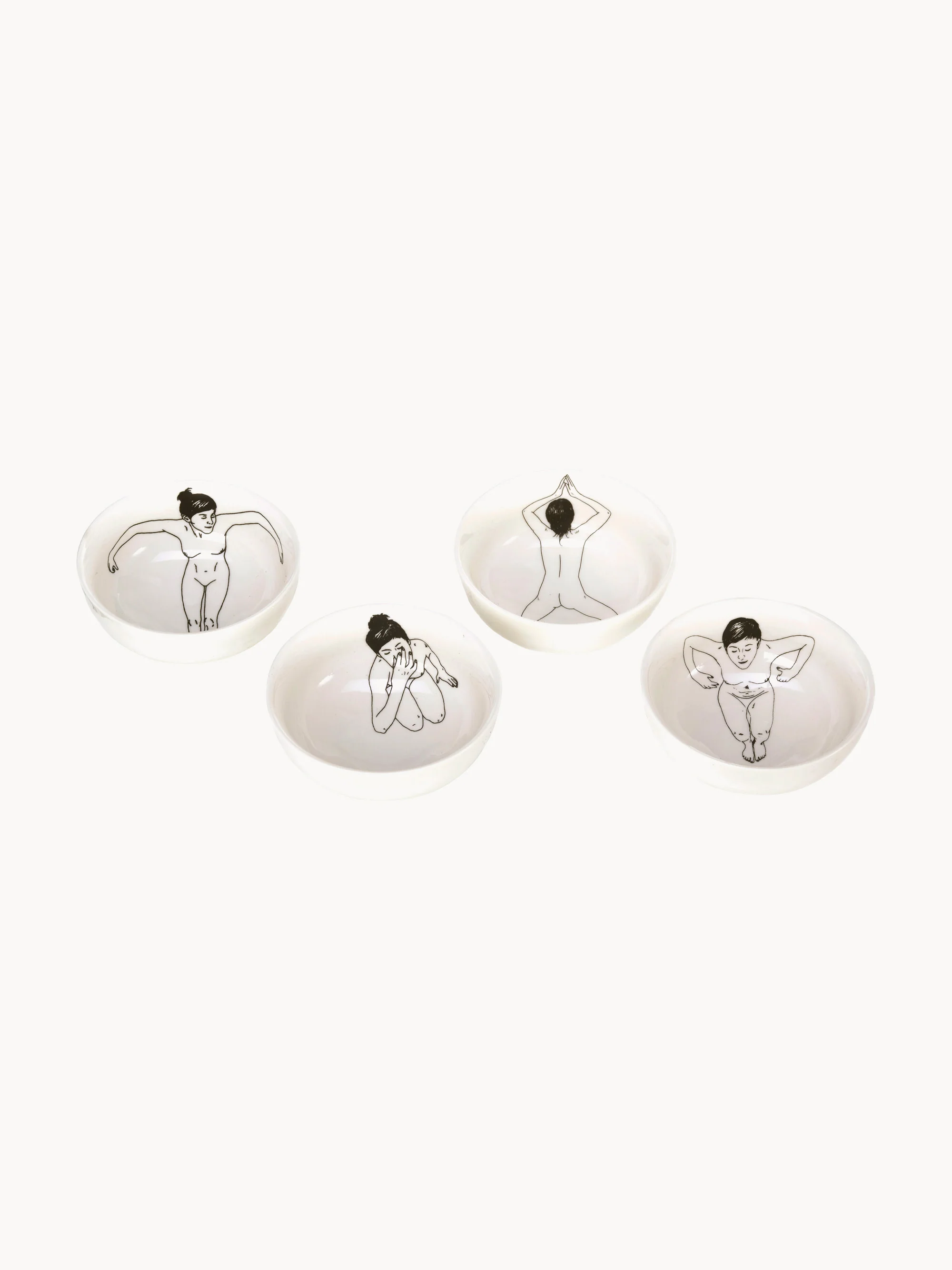 Snackschälchen Undressed mit Löffelchen, 4er-Set