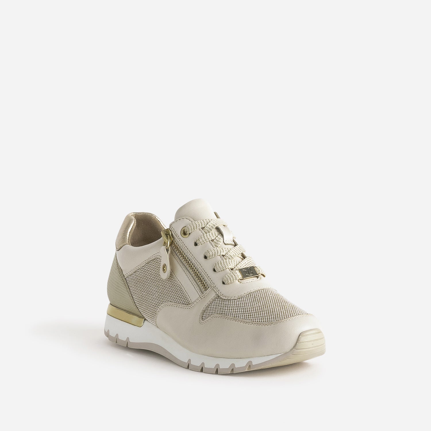 Tennis CAPRICE beige et textile pailleté