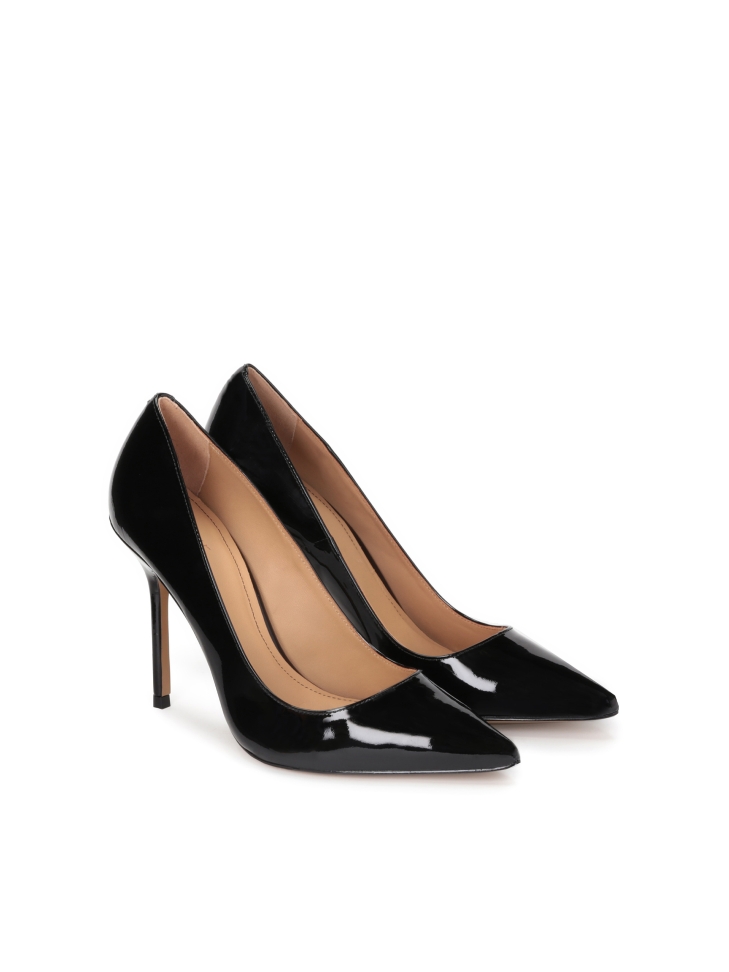 Timeless black patent leather stilettos