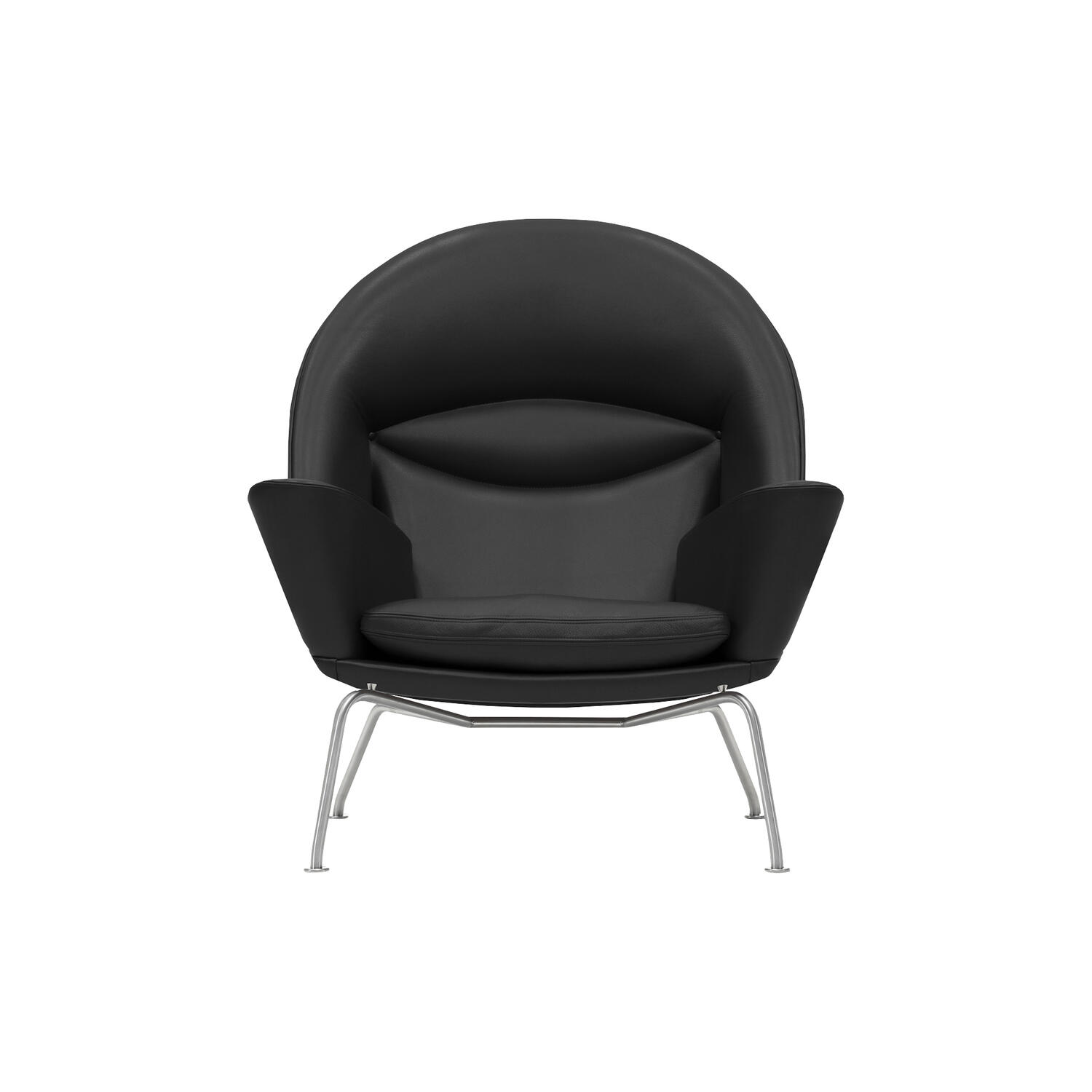 CH468 Oculus Chair loungestol, sort/rustfrit st&aring;l