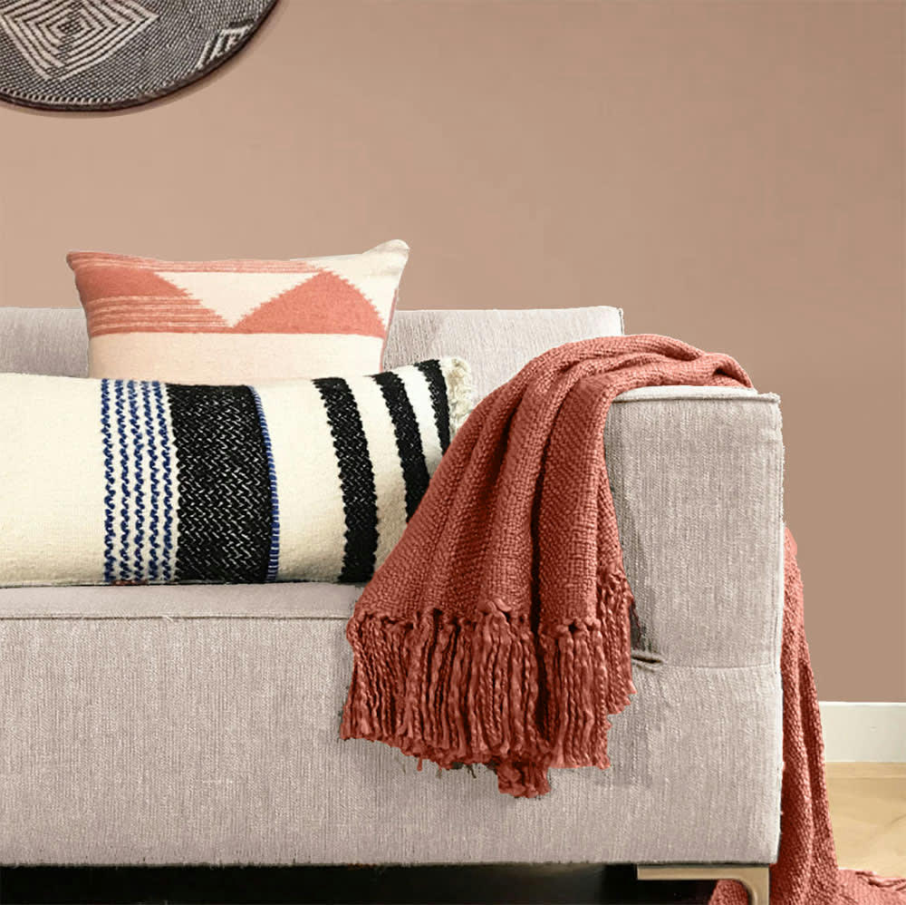 PLAID EN COTON - Plaid en coton terra timber 127x152