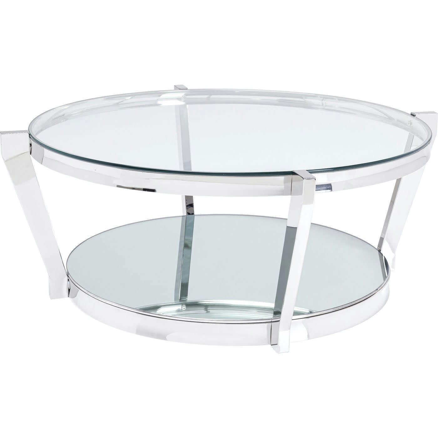 MONOCOLO - Table basse en verre et acier chromé