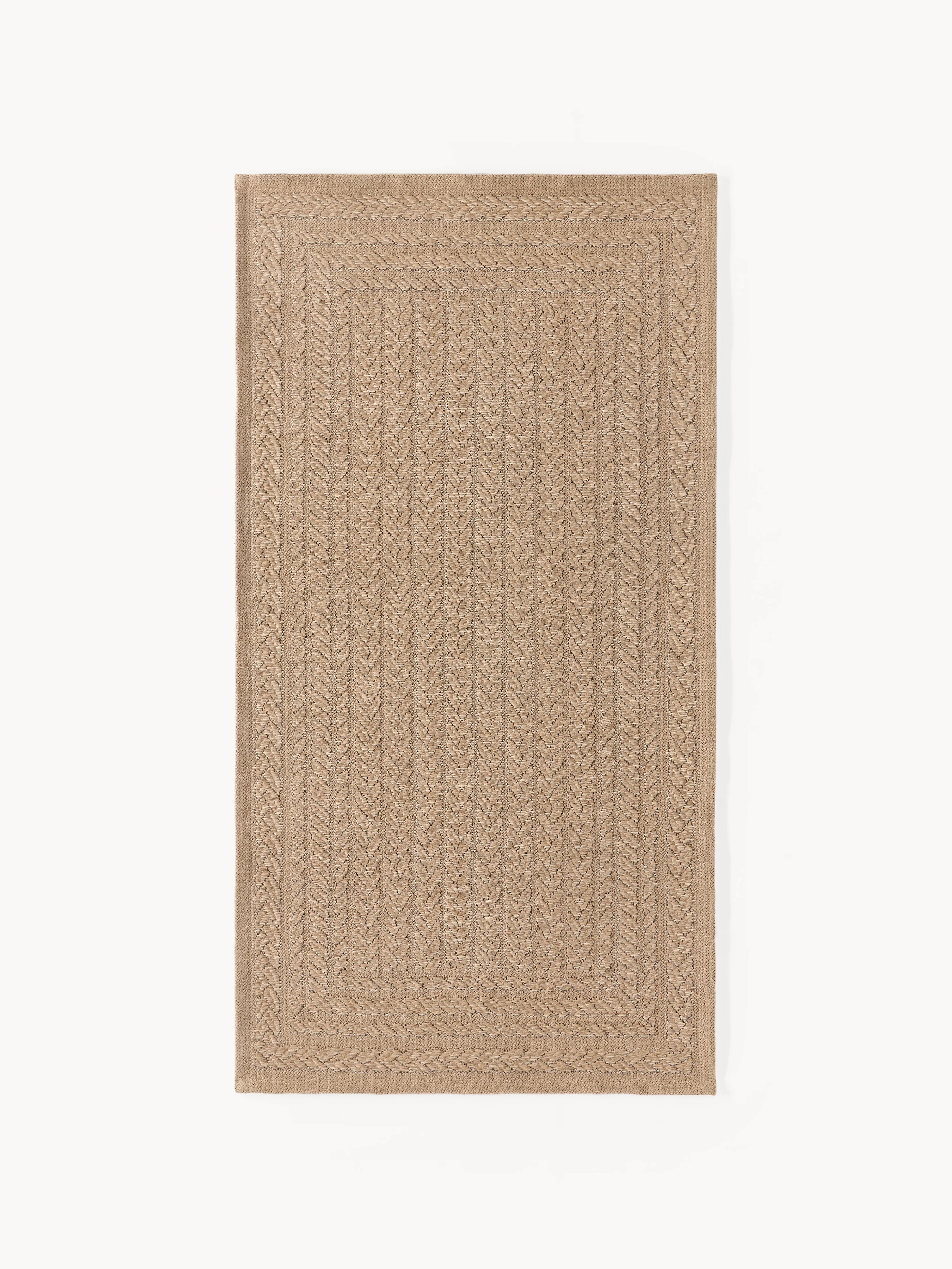 Handgewebter Indoor & Outdoor-Teppich Anil mit geometrischem Muster