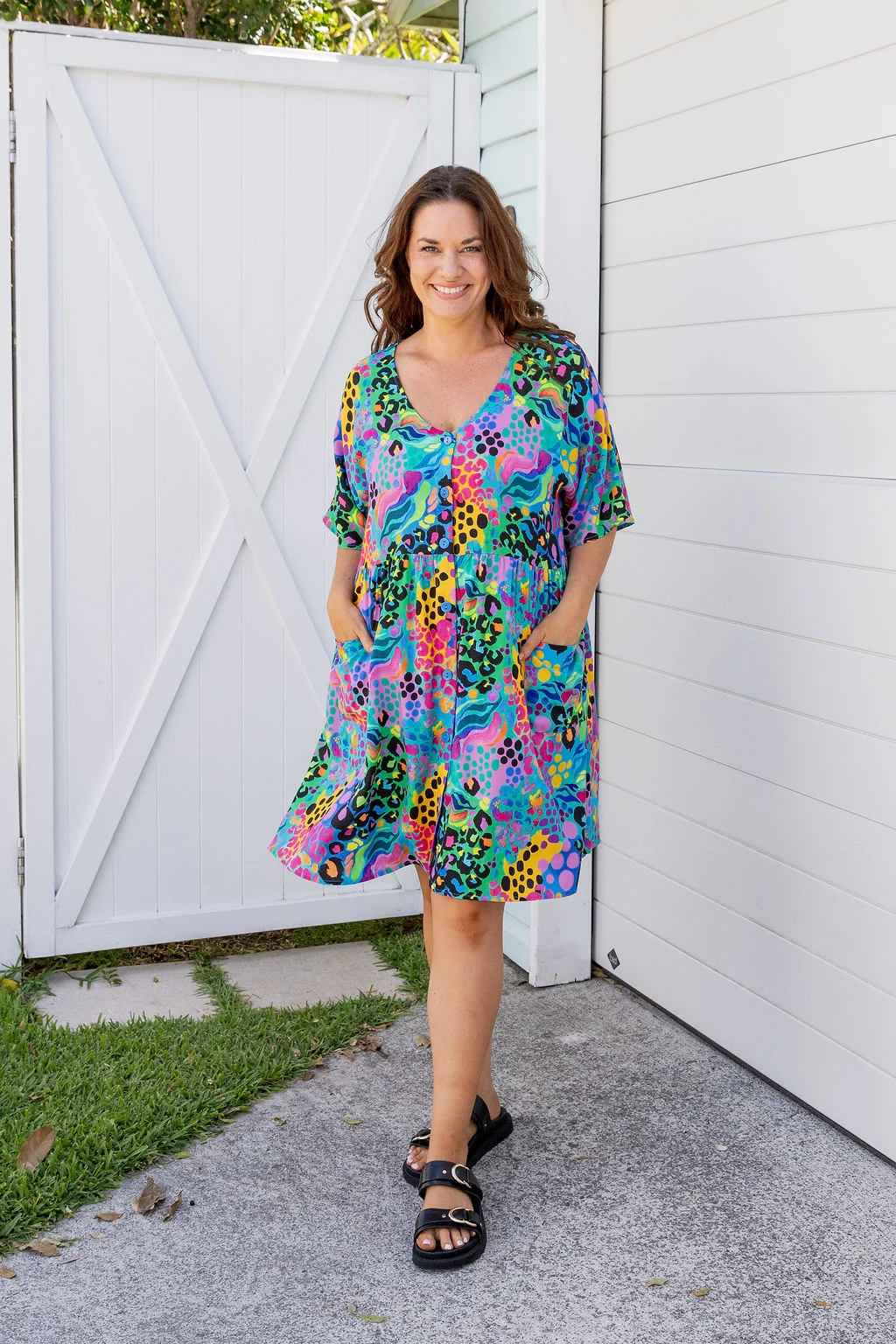 Disco Dress in Electric Leopard by Kasey Rainbow