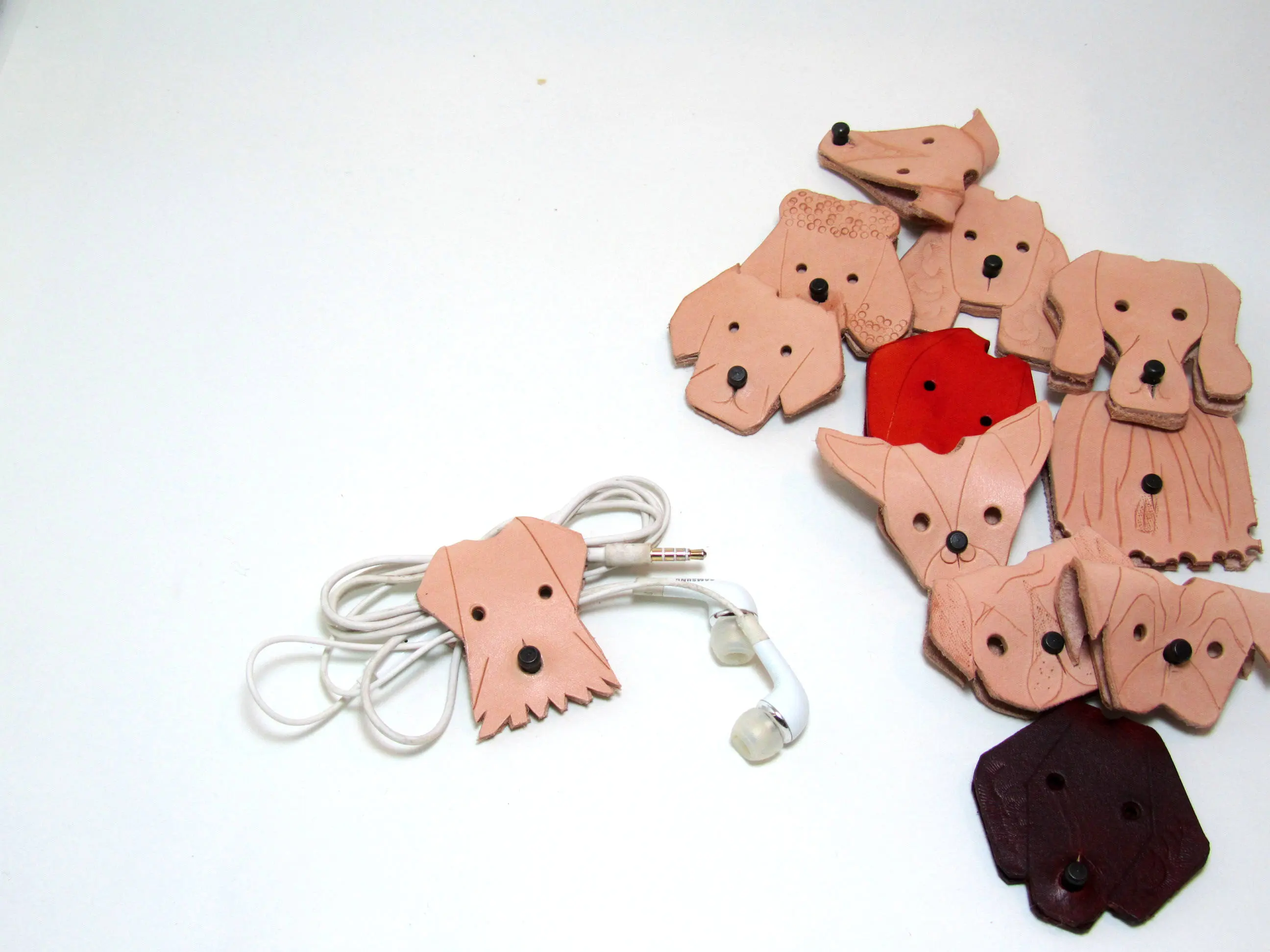 Leather Dog Cable Organizer, handmade Cord Keeper, birthday gift, dog lovers gift, Valentines day gift