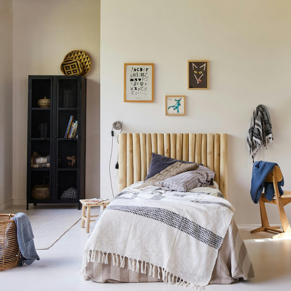 RIVER - Tête de lit enfant en teck massif 120 cm