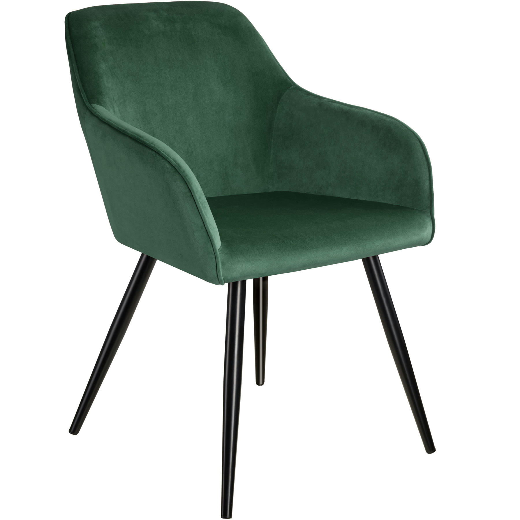 - Chaise Rembourrée, aspect velours vert foncé/noir