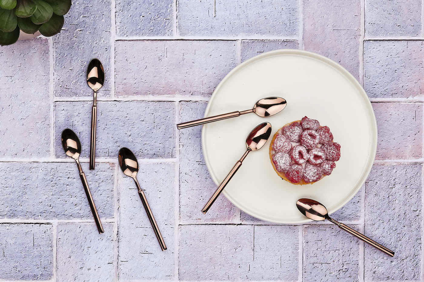 NUDE - Lot de 6 petites cuillères en inox cuivre