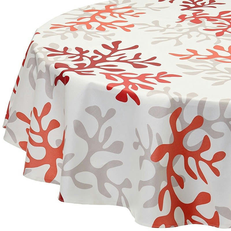 CORAIL - Nappe enduite ronde 160 x 160 cm rouge