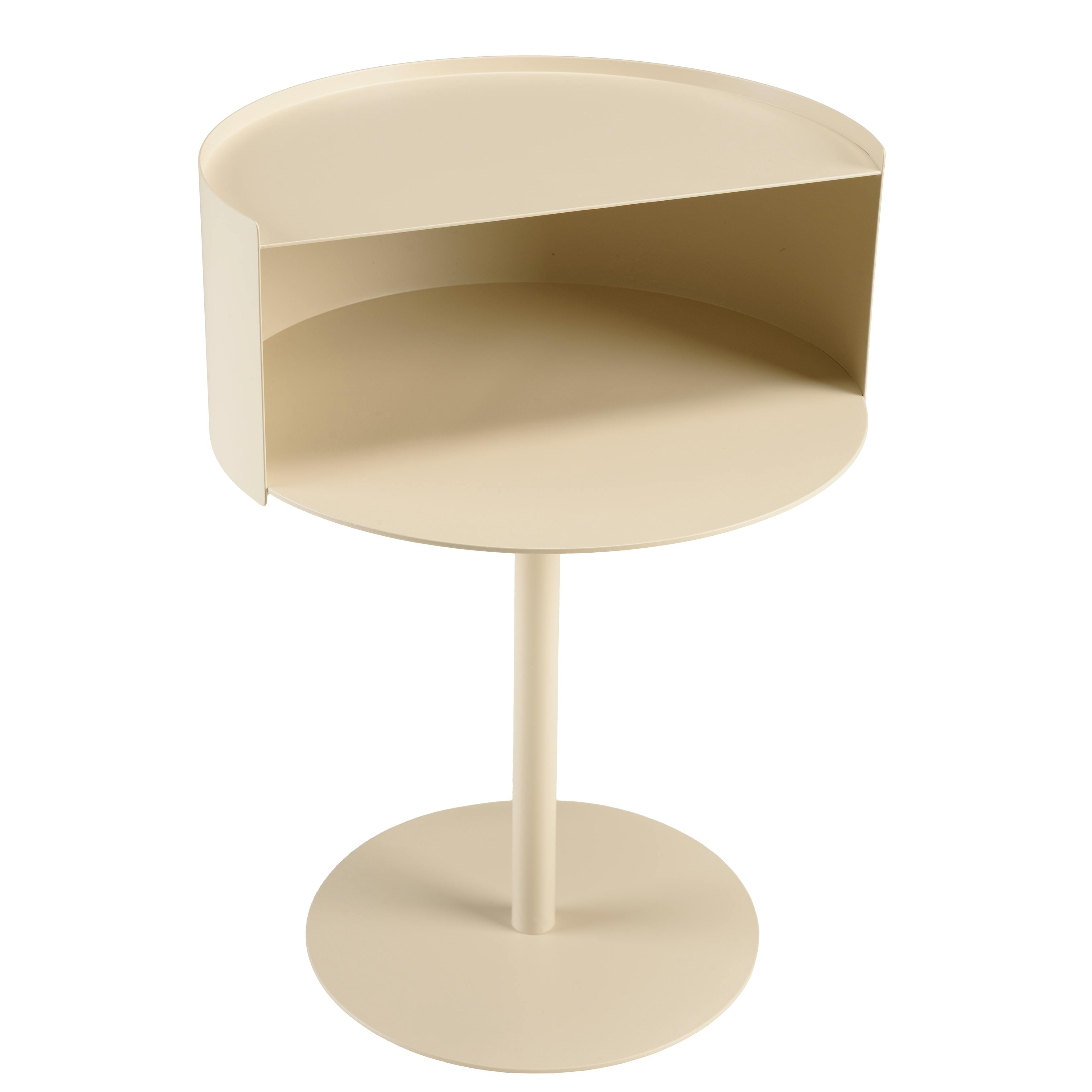 Table d'appoint ronde en acier beige CASTILLE