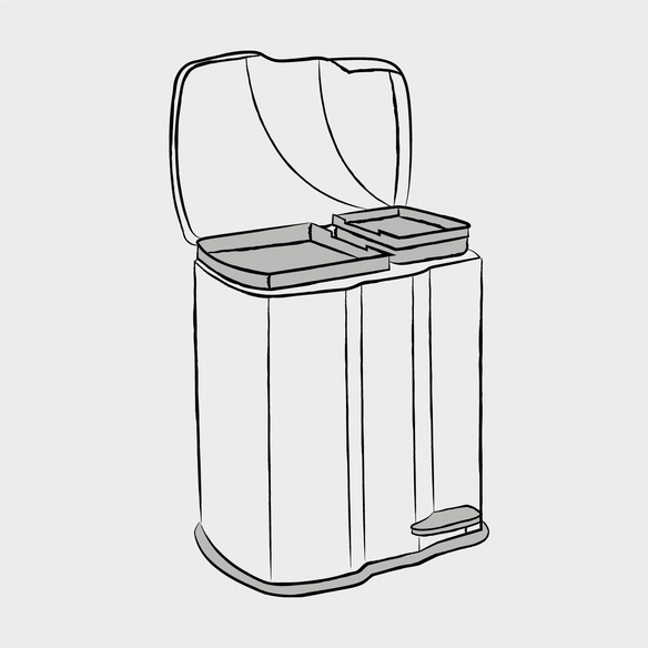Treteimer »Gunnar«, Trittmechanismus, 22 l, Kunststoff