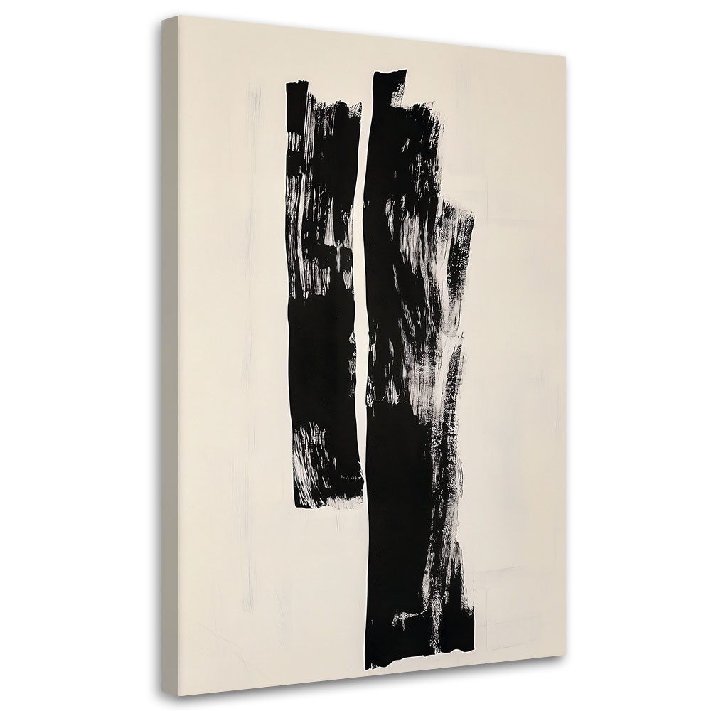 Feeby Obraz nowoczesny, Pionowe Kształty Abstrakcja Czerń 40x60