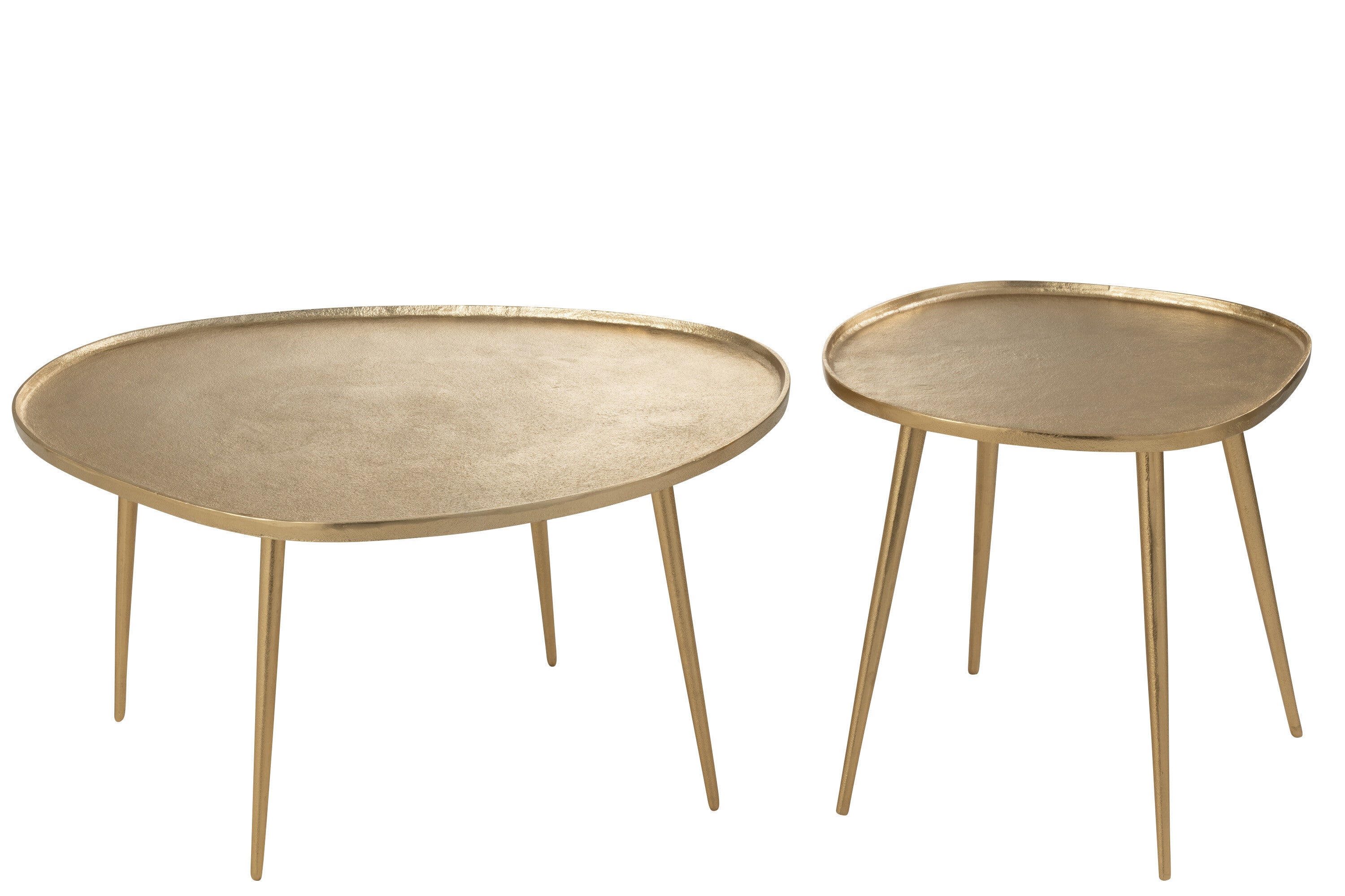 J-Line bijzettafel Vinta - aluminium - goud - set van 2