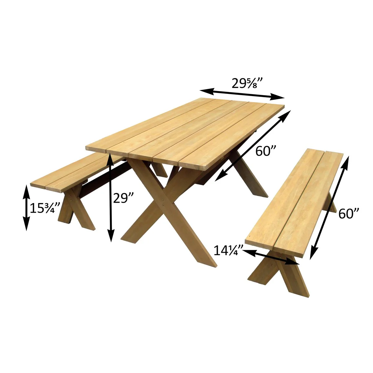 X-Frame Picnic Table Dining Set