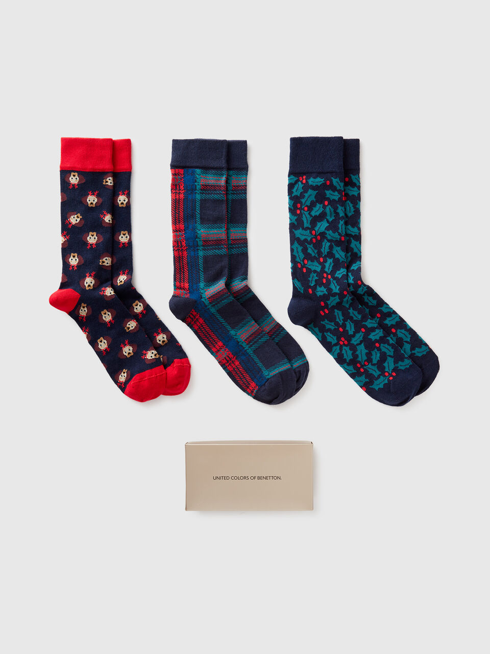 Three pairs of Christmas socks