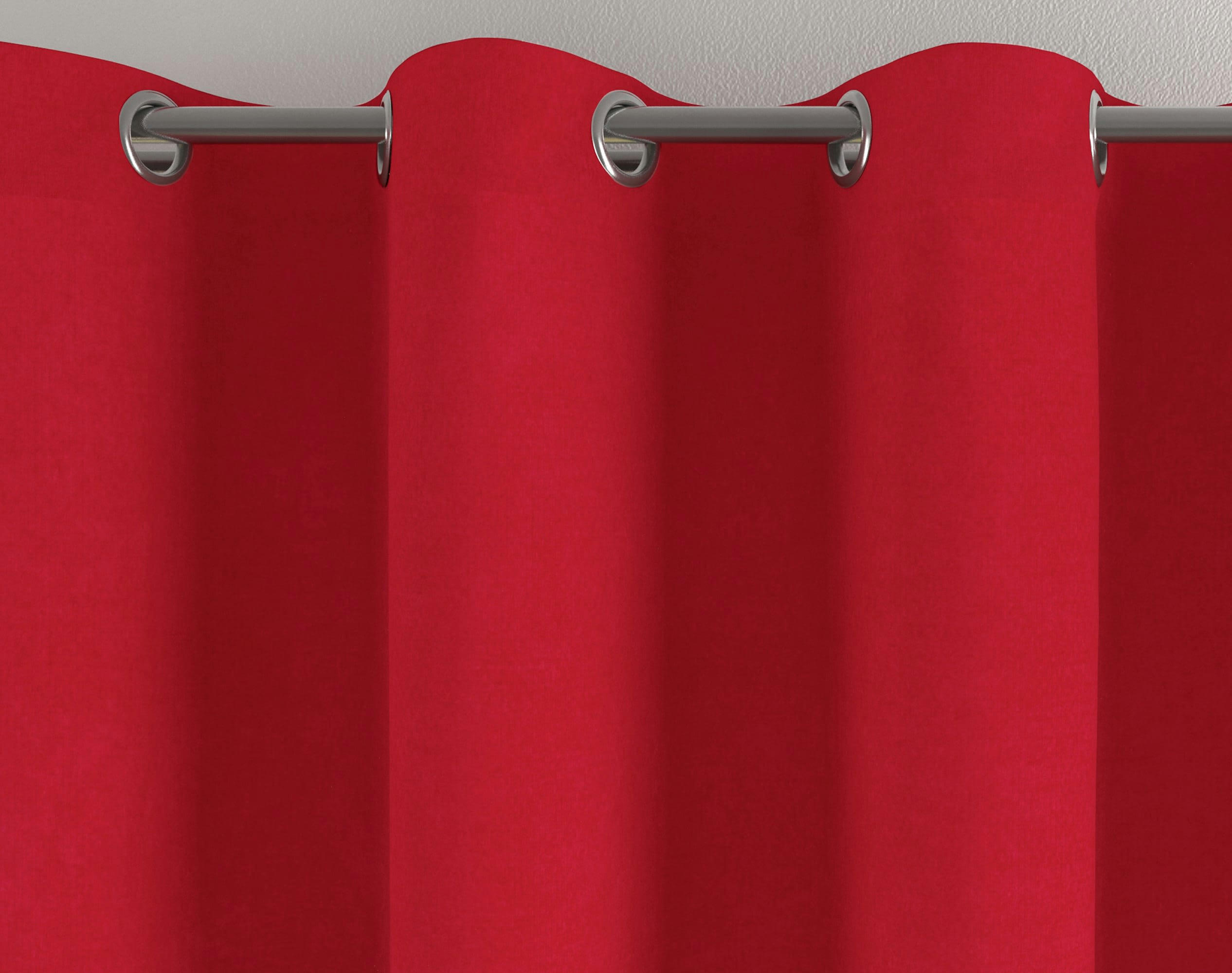 ALASKA - Rideau à l'unité monté sur œillet 140x260 en polyester rouge