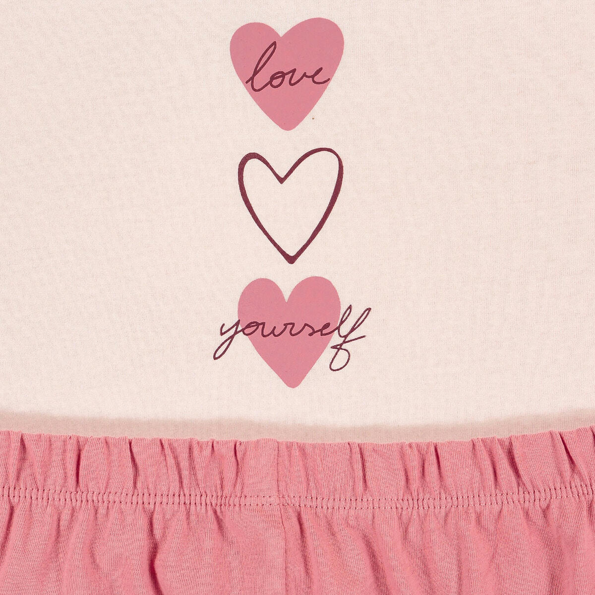 Lot de 2 pyjamas en coton imprimé cœur et message