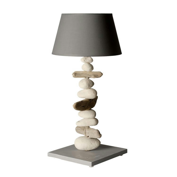 ESPRIT DE LAGON - Lampe à poser bois recyclé en bois gris