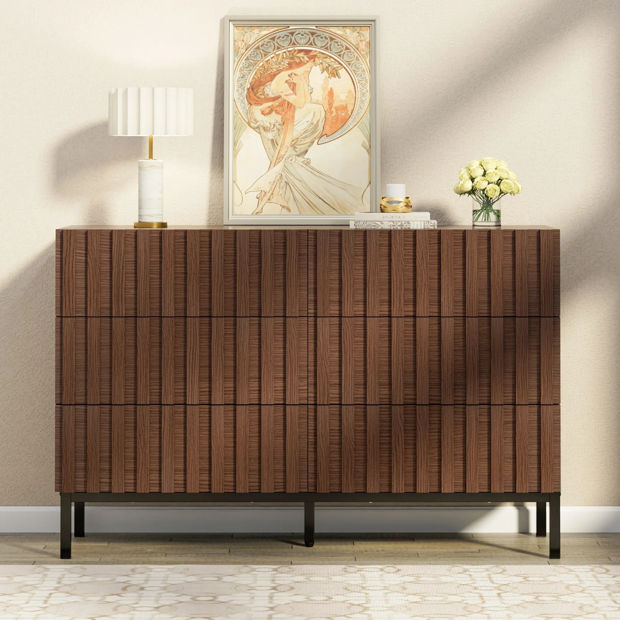 6 Drawers Chest Of Dresser Storage Tower Cabinet Bedroom Organizer