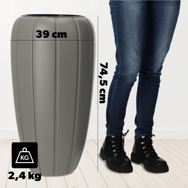 Donica Doniczka Na Kwiaty   Wkład 3D Szara 75cm