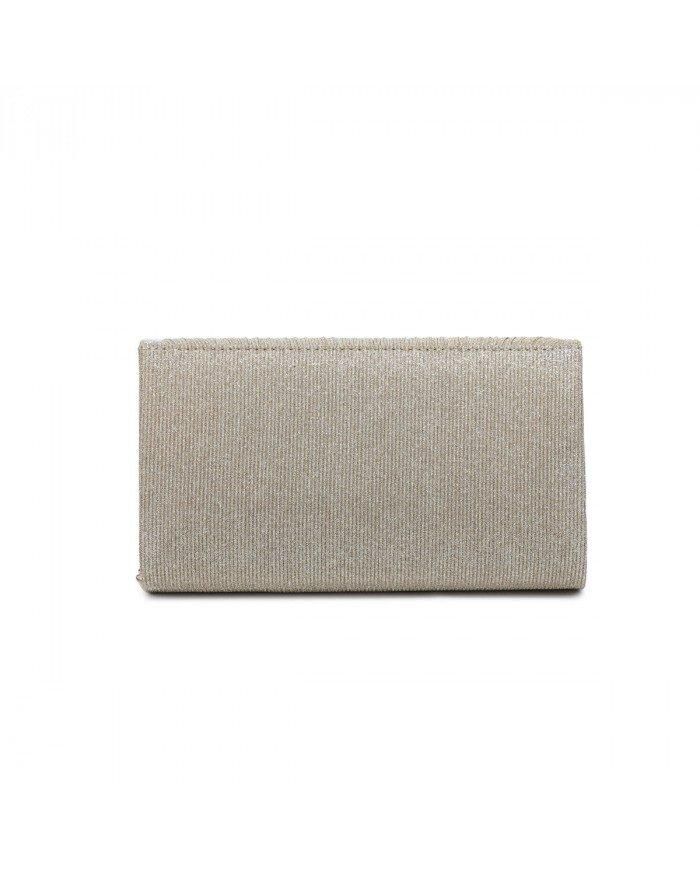 JFY Metal Trim Along The Edge Glitter Clutch Bag